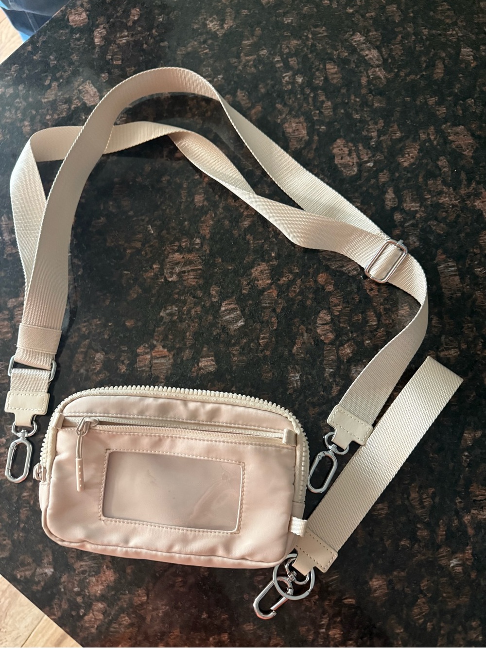 Neutral Beige Crossbody Bag Compact Everyday Carry